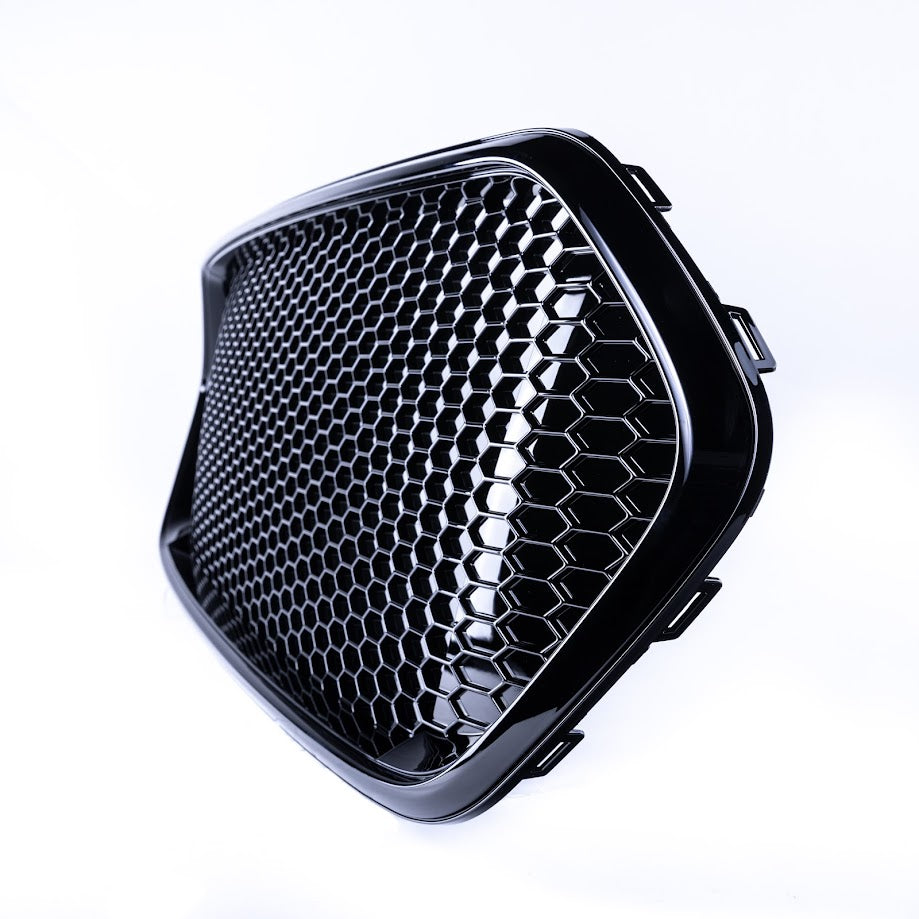 For Ford Transit Custom Badgeless Honeycomb Front Grille | Gloss Black Styling Upgrade | Van-X