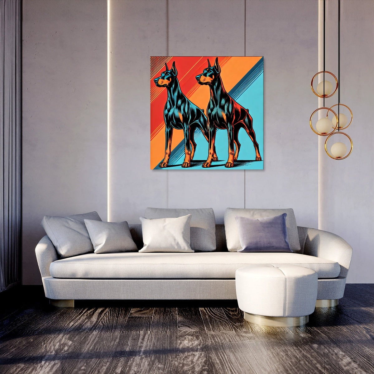 Dynamic Dobermans Canvas