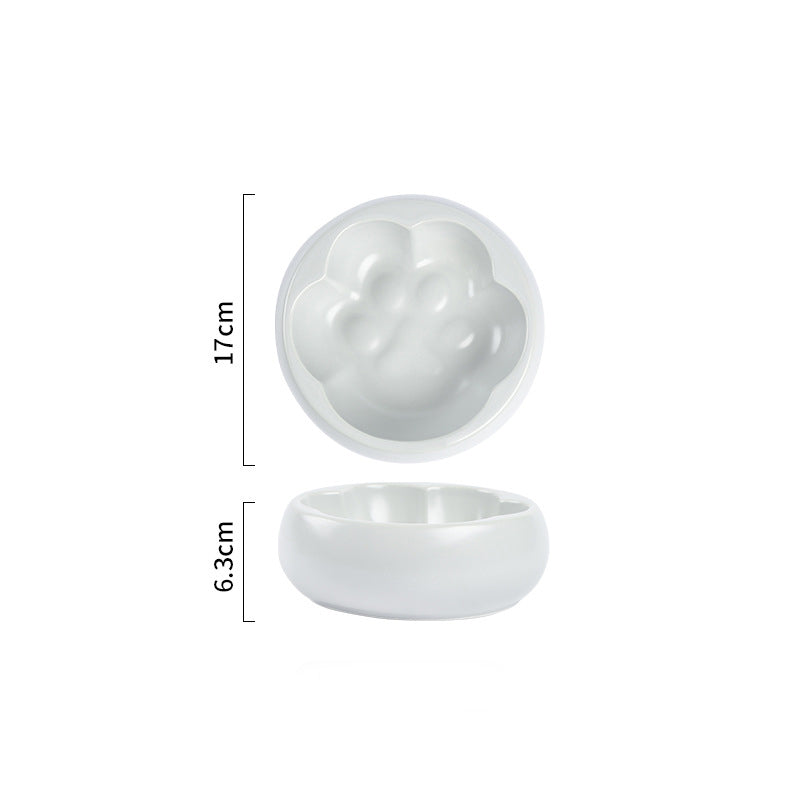 Ceramic Cat's Claw Anti-overturning Pet Bowl