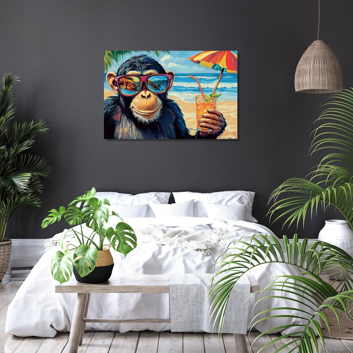 Cheeky Monkey Beach Canvas