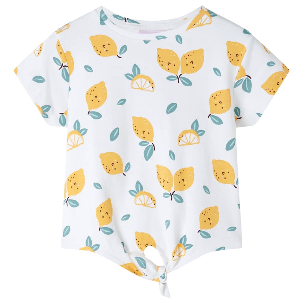 Kids't-Shirt With Tie Hem Ecru 92