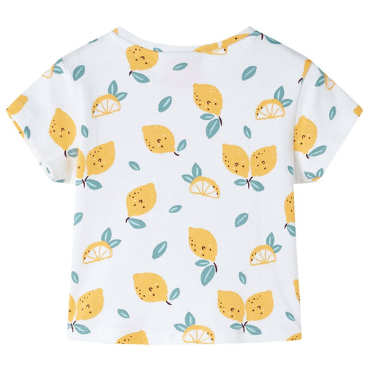 Kids't-Shirt With Tie Hem Ecru 92