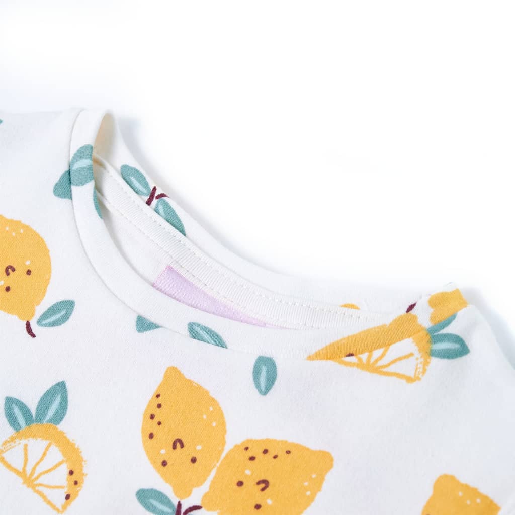Kids't-Shirt With Tie Hem Ecru 92