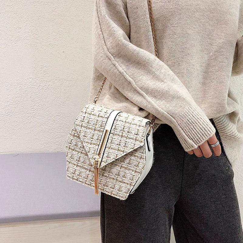 Fashion All-Match Woolen Chain Shoulder Bag
