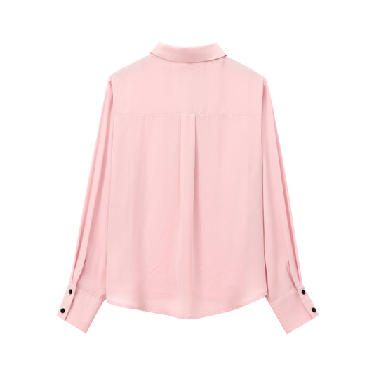 Autumn Beauty Outfit Velvet Bow Decorated Shirt