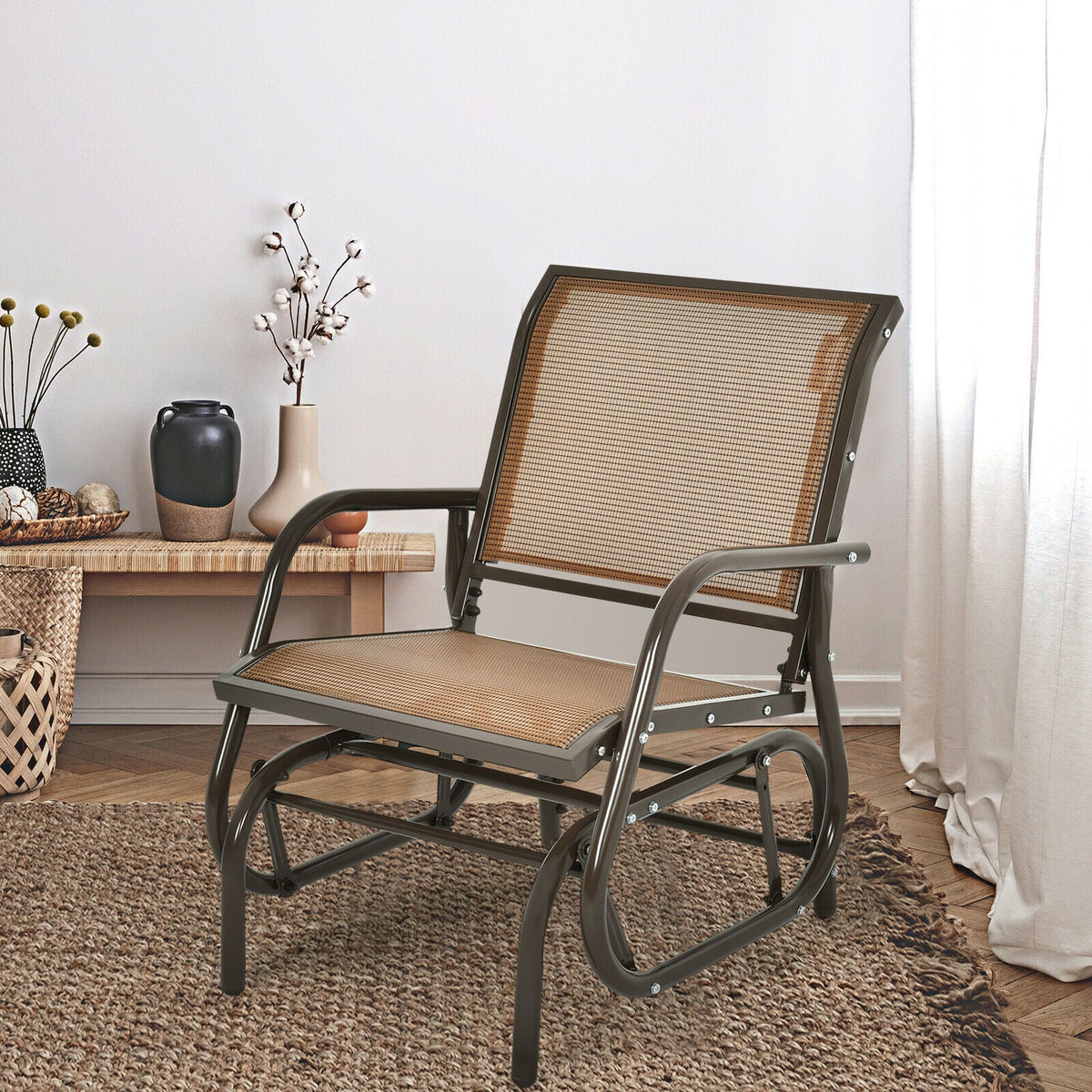 Glider Rocking Garden Chair-Black