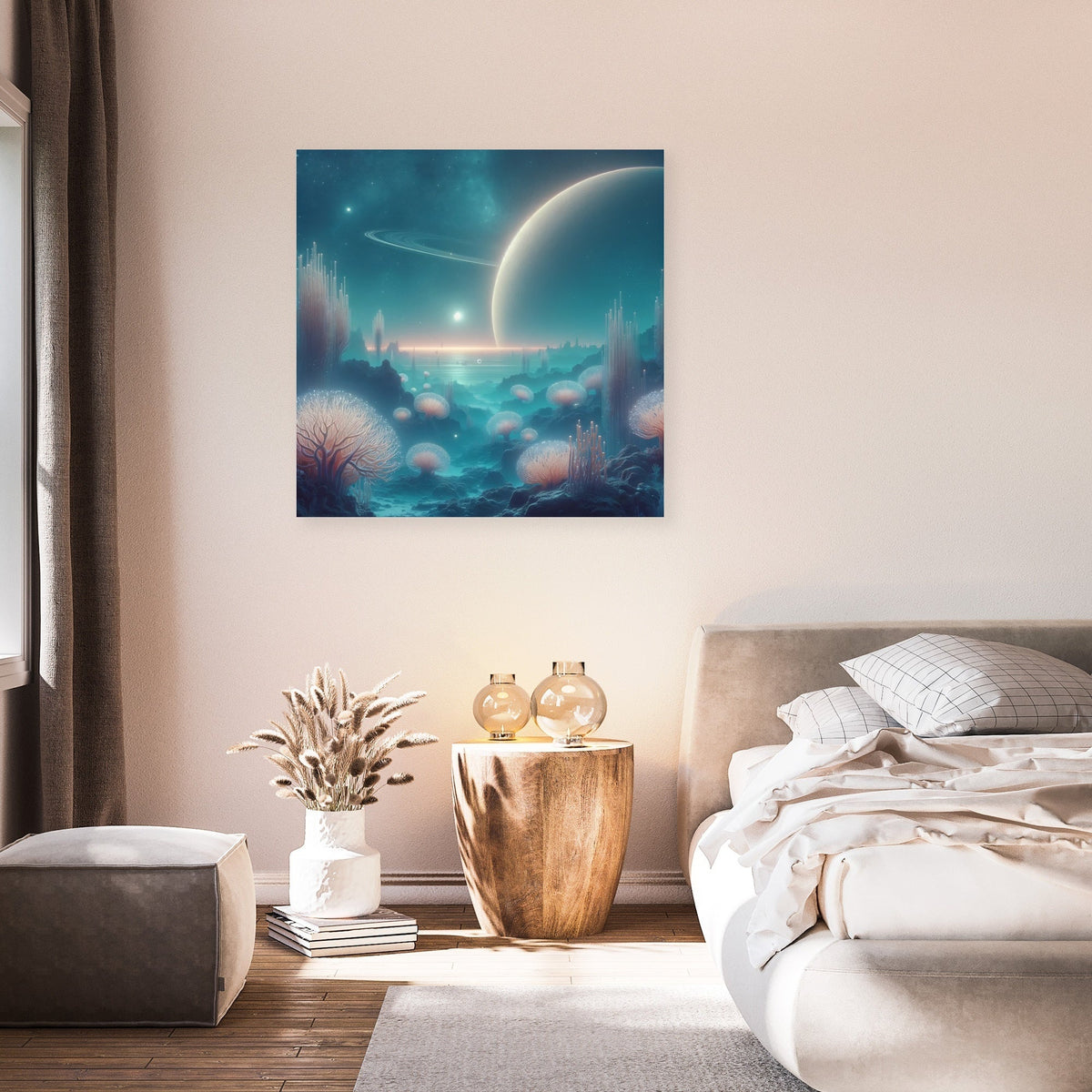 Moonlit Coral Canvas
