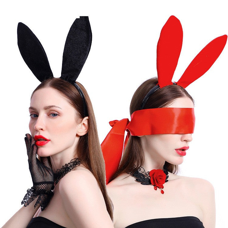 Velvet Rabbit Ears Headband - Christmas and Halloween Hair Accessory