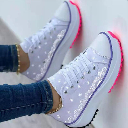 Printed Fashion Wedge Spring Casual Sneakers