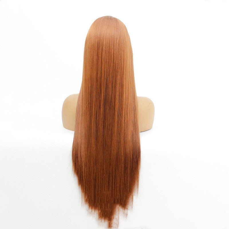 Brown silk synthetic front lace headgear