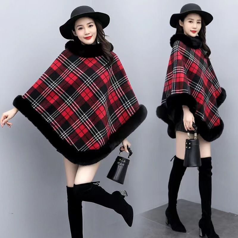 Leopard-print Thickened Velvet Oversized Cloak