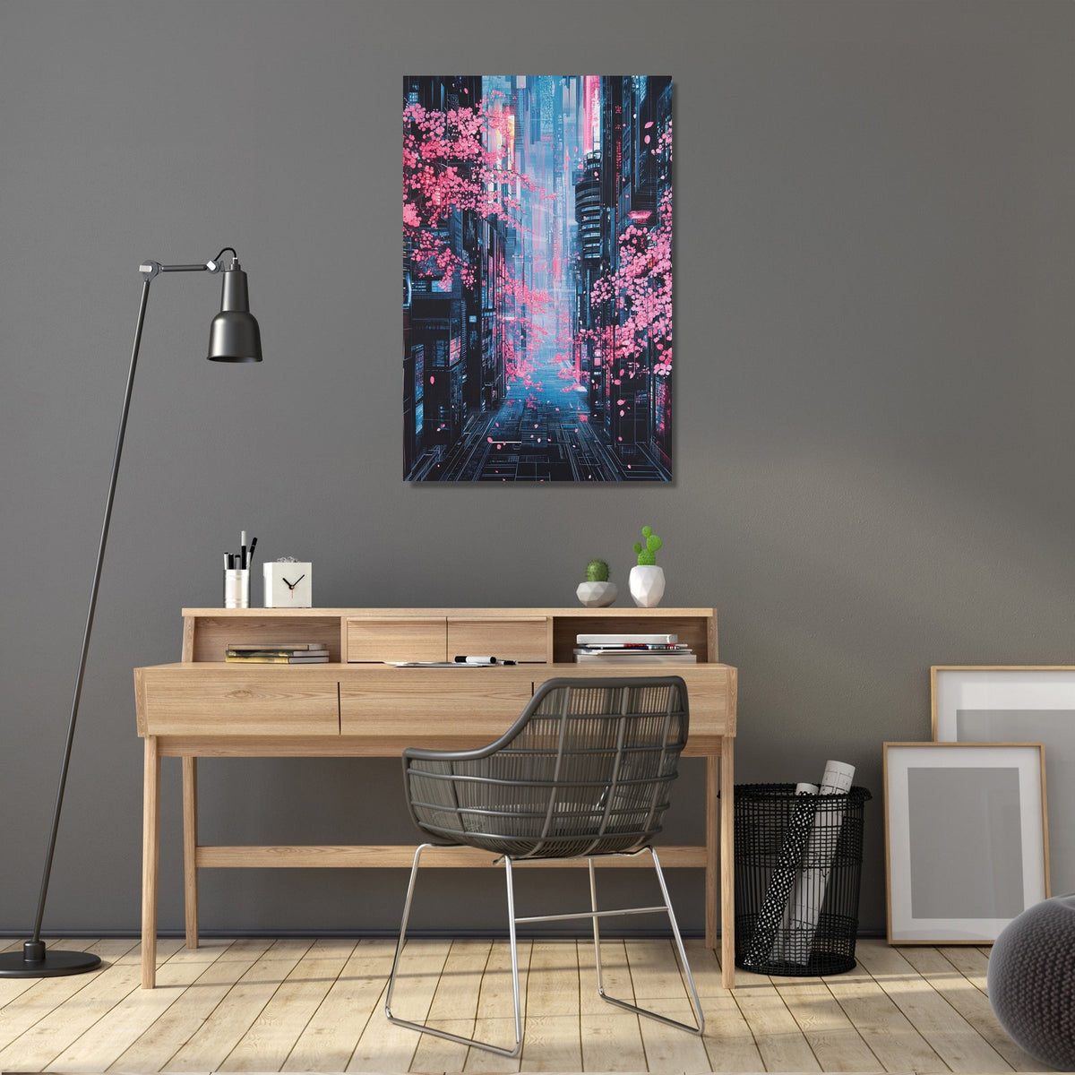 Neon Cyberspace Canvas