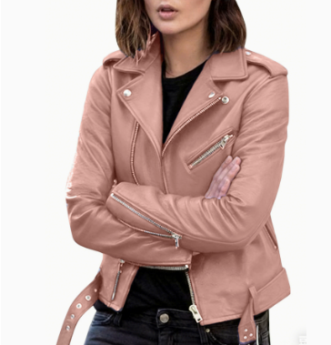 Women's Short Women's Leather Jacket Coat Jacket Pu