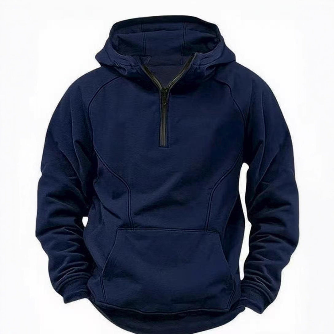 Hooded Retro Solid Color Distressed Sweater Long Sleeve Coat