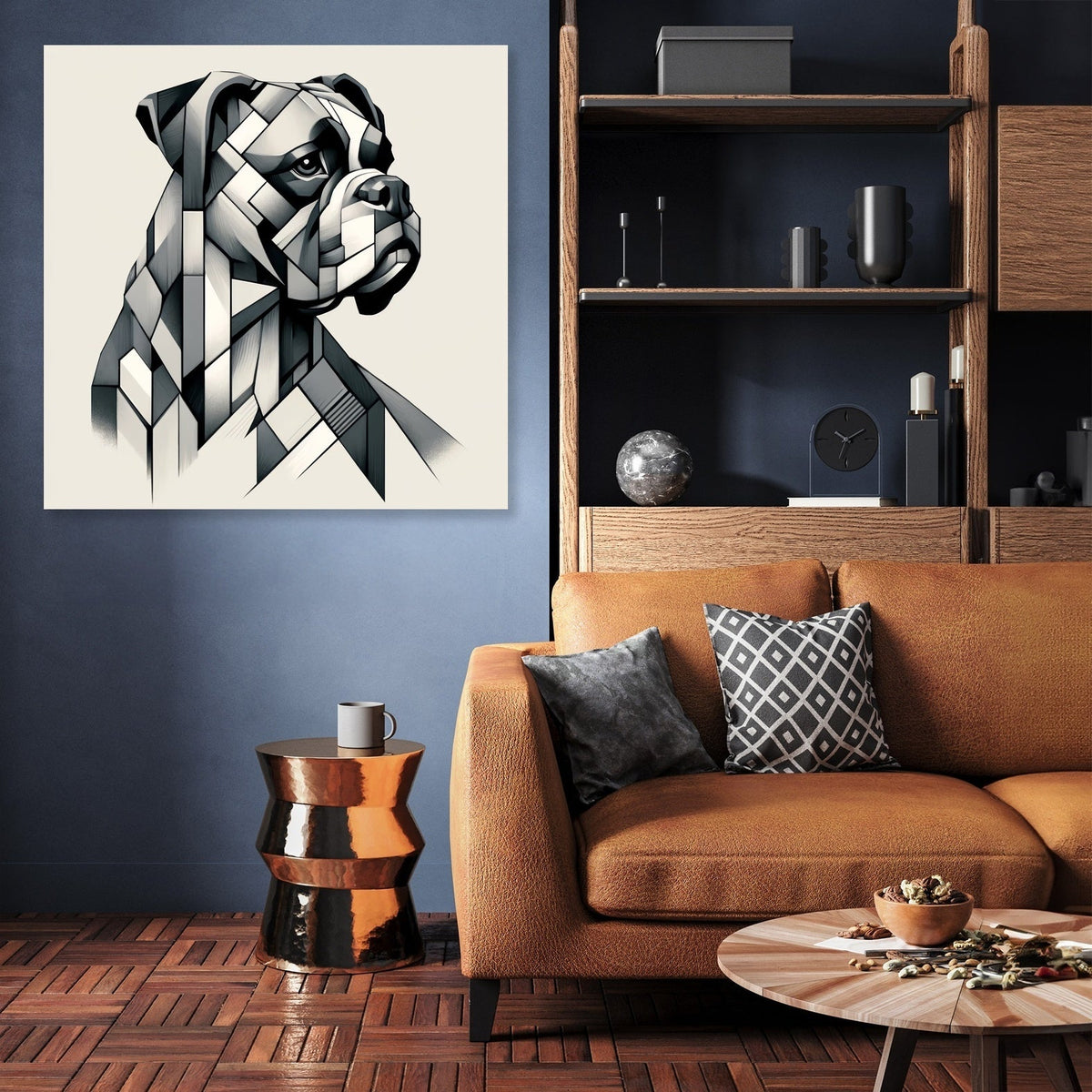 Cubist Companion Fragmented Form Canvas