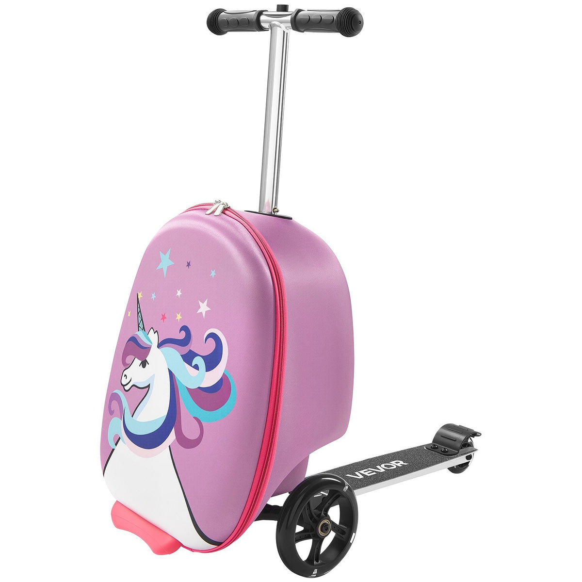 Ride-on Luggage 20-inch Kids Scooter Suitcase With FlashWheels Purple