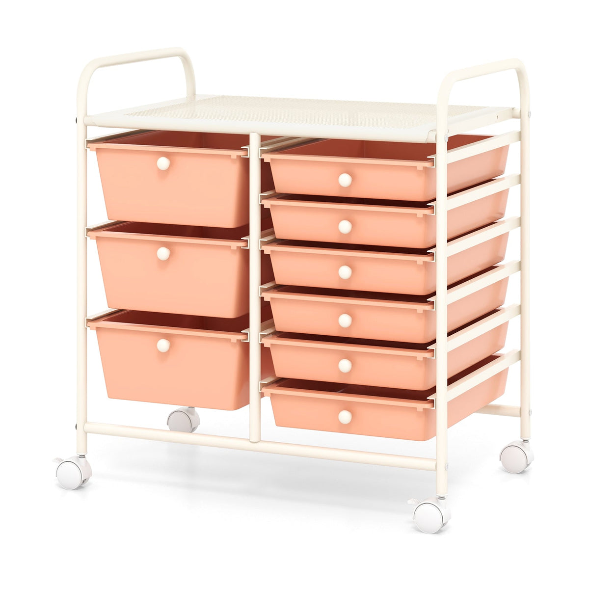 9-Drawer Rolling Storage Cart Tools Scrapbook Paper Organizer-Black
