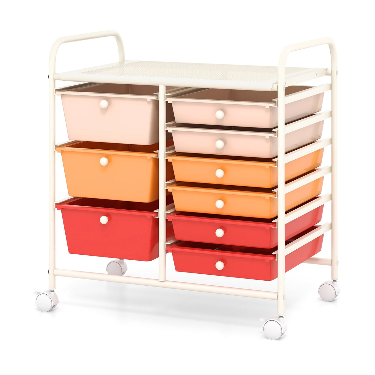 9-Drawer Rolling Storage Cart Tools Scrapbook Paper Organizer-Black