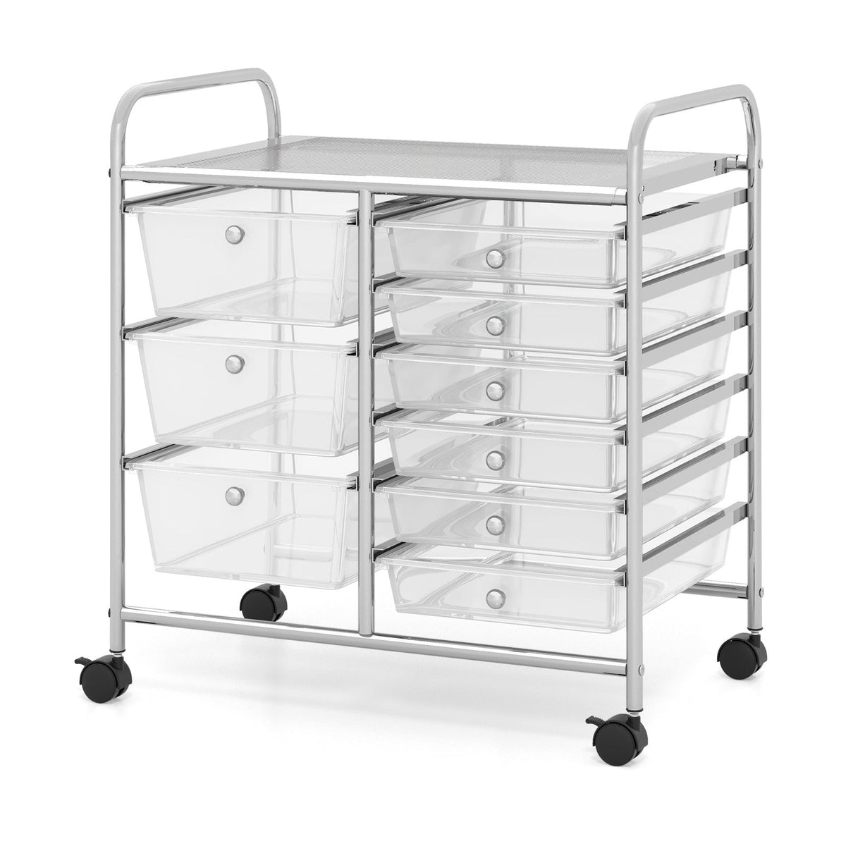 9-Drawer Rolling Storage Cart Tools Scrapbook Paper Organizer-Black