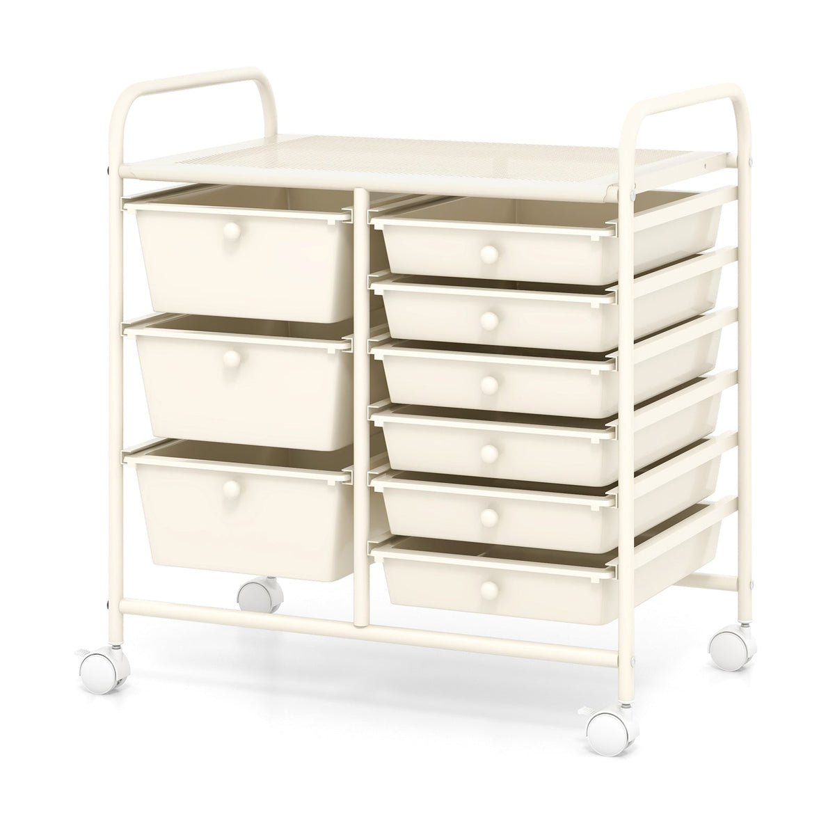 9-Drawer Rolling Storage Cart Tools Scrapbook Paper Organizer-Black