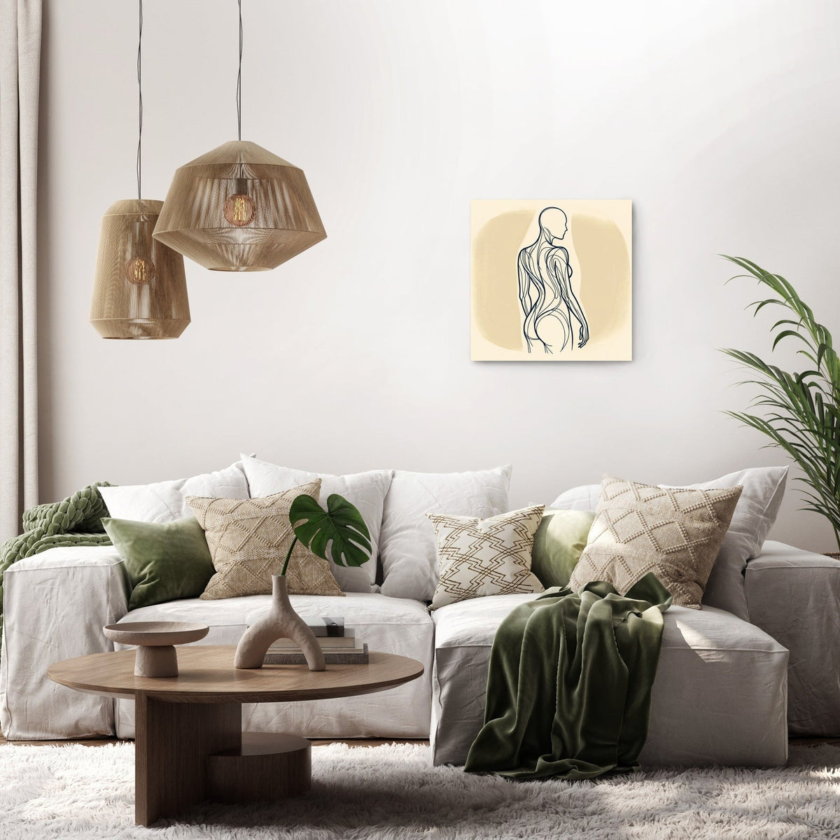 Elegance in Line: Human Contours Canvas