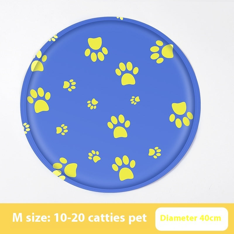 Pet Ice Pad Round Cartoon Cat Dog Gel