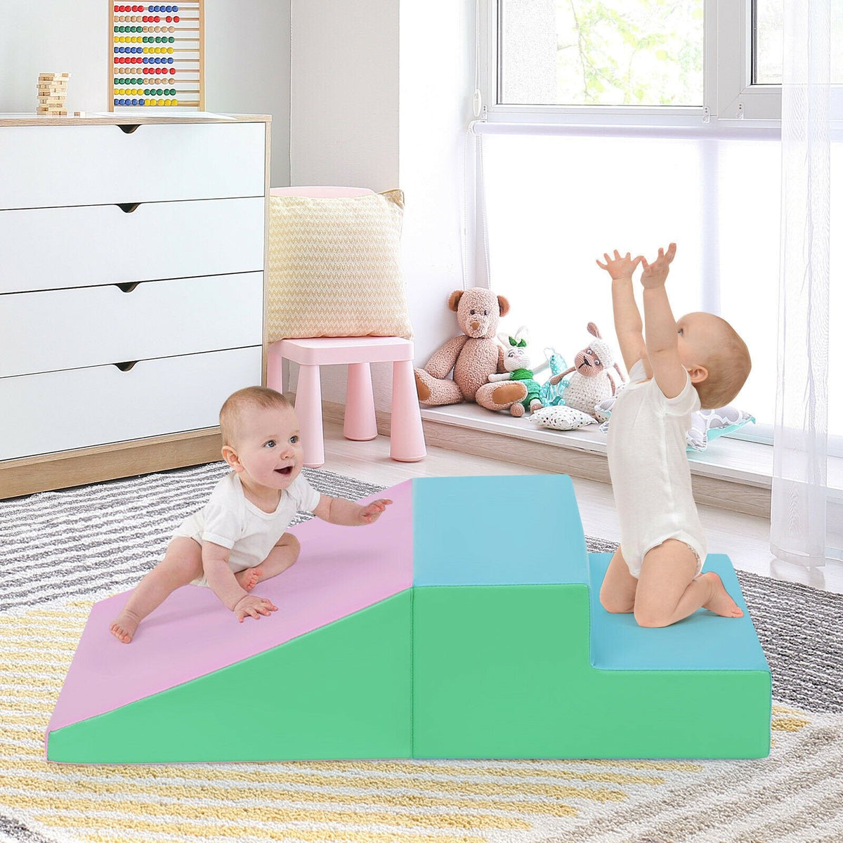 Toddler Climb and Crawl Foam Play Set-Blue & Red