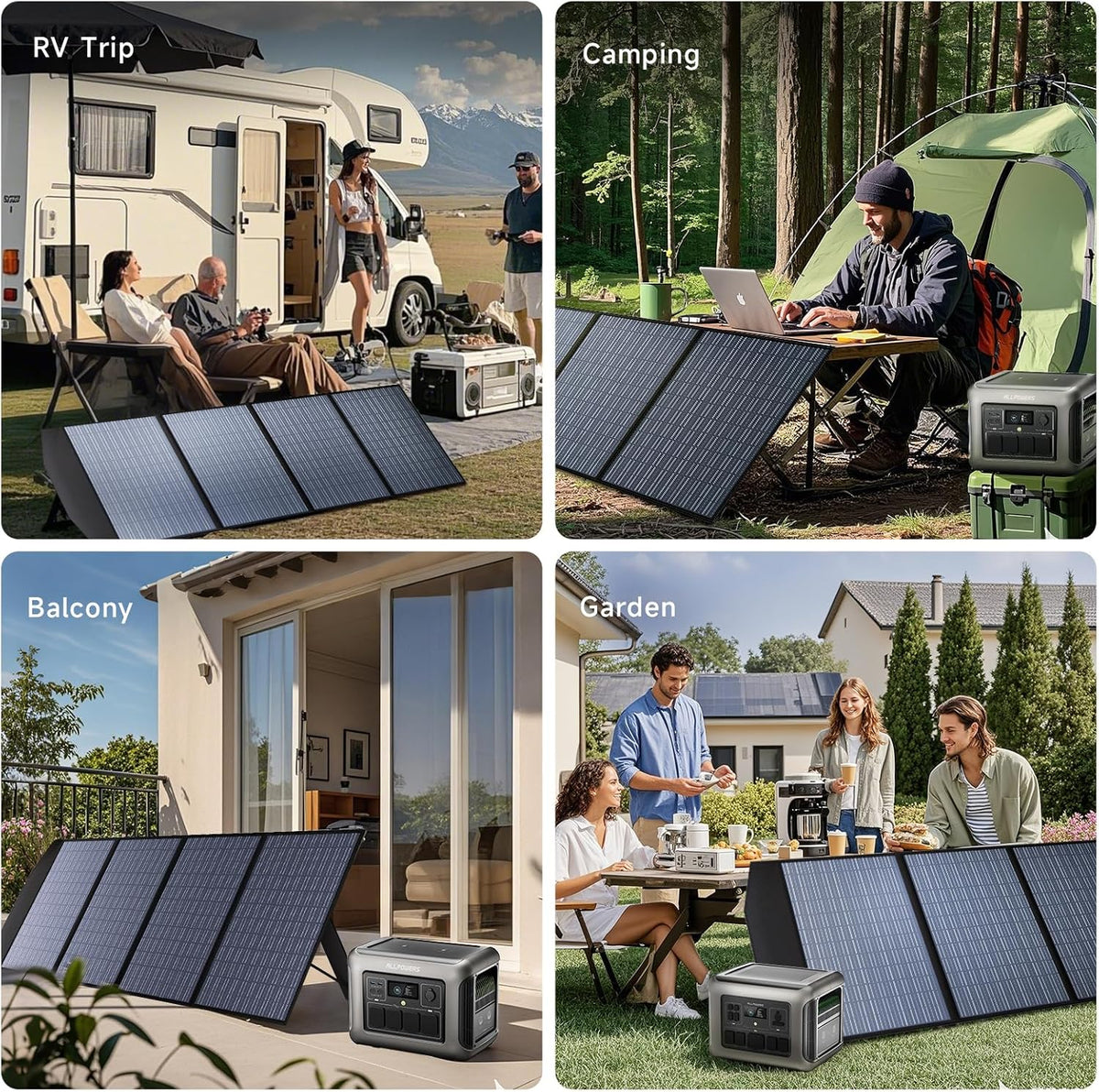Portable Solar Panel 200W Foldable Waterproof High Efficiency 18V ALLPOWERS