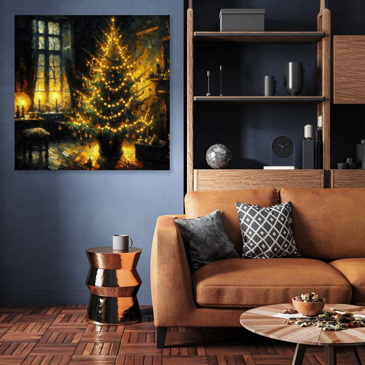 Golden Yuletide Nostalgia Canvas