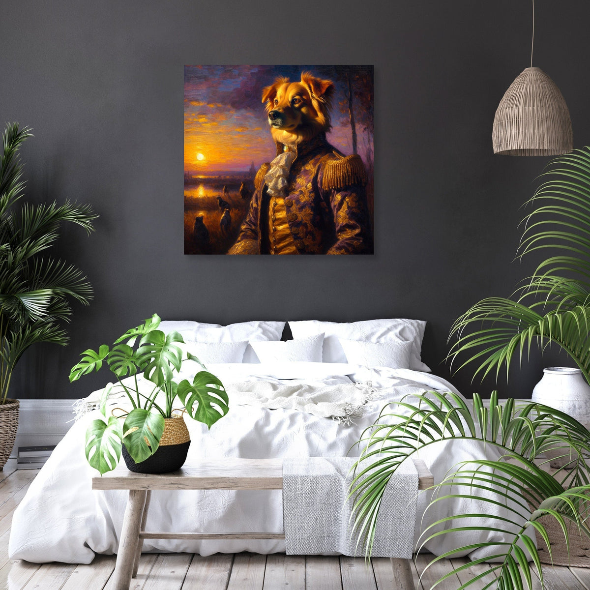 Regal Canine Sunset Majesty Canvas