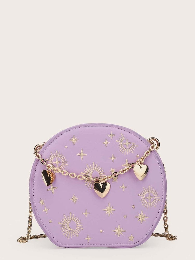 Women's Fashion Vintage Chain Embroidered Shoulder Messenger Bag