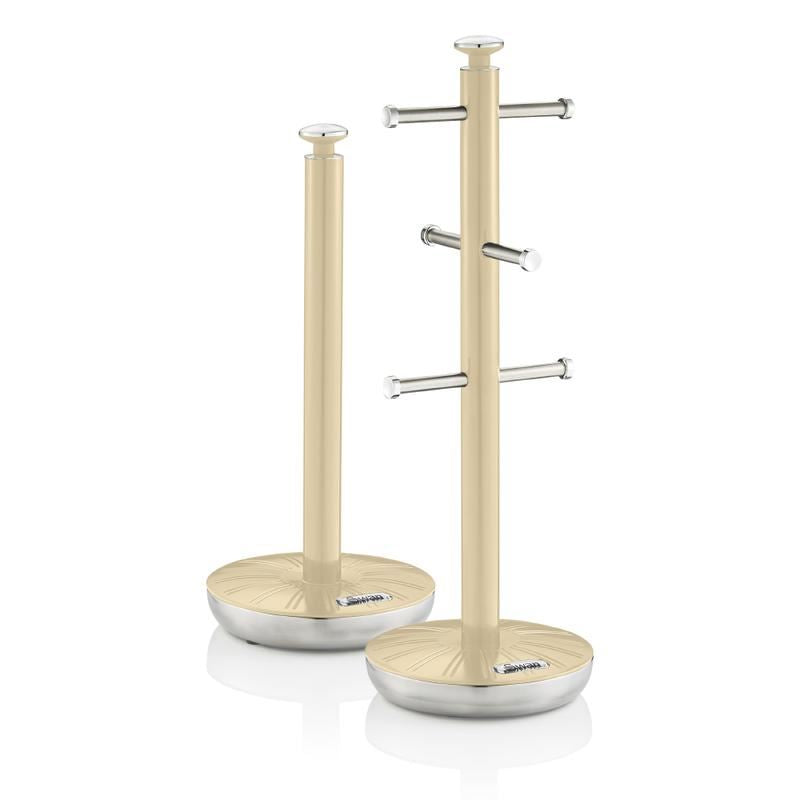 Swan Retro Cream Towel Pole and Mug Set