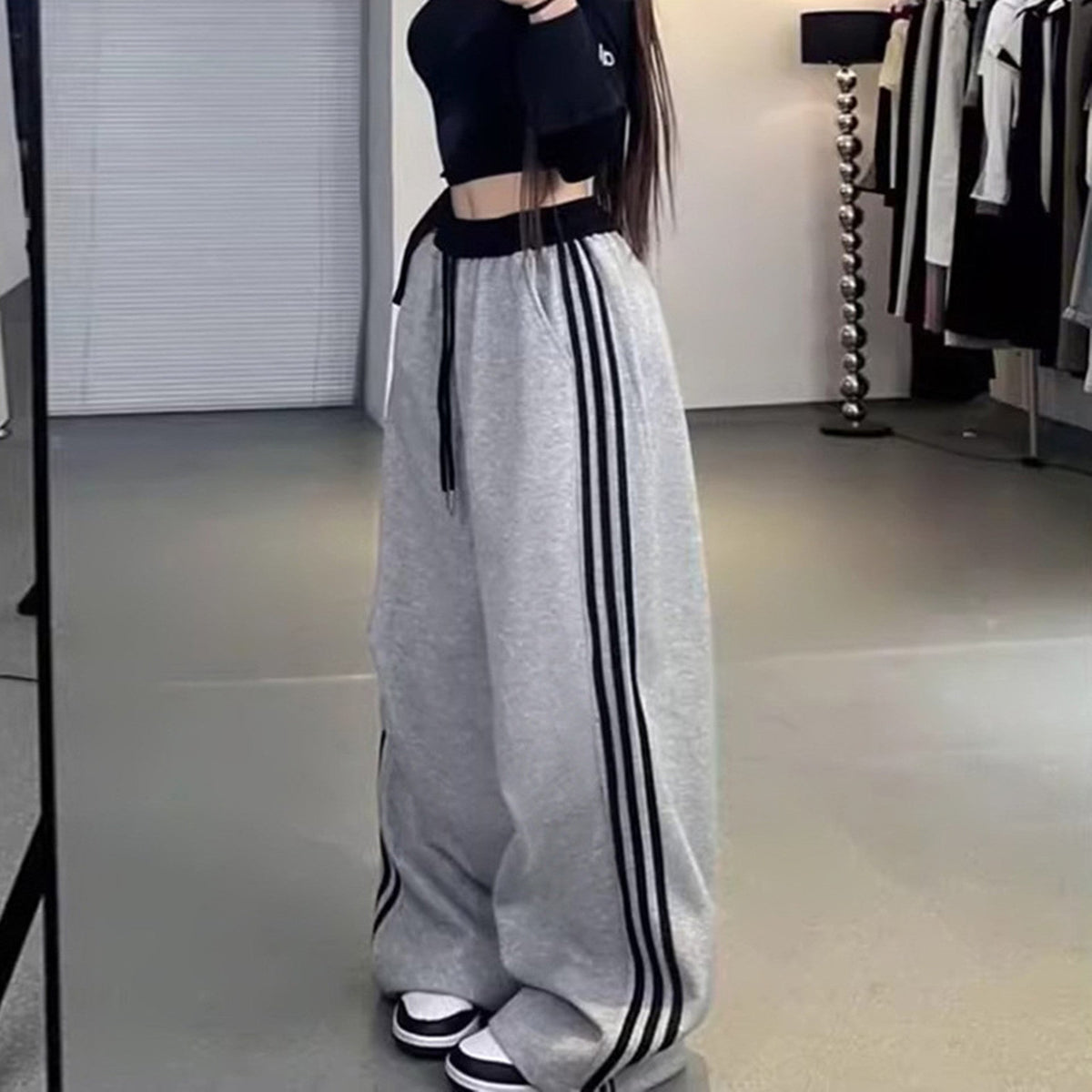 European And American High-waisted Loose Wide-leg Pants