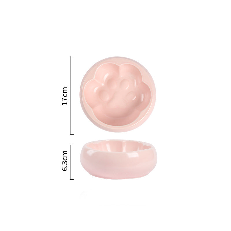 Ceramic Cat's Claw Anti-overturning Pet Bowl