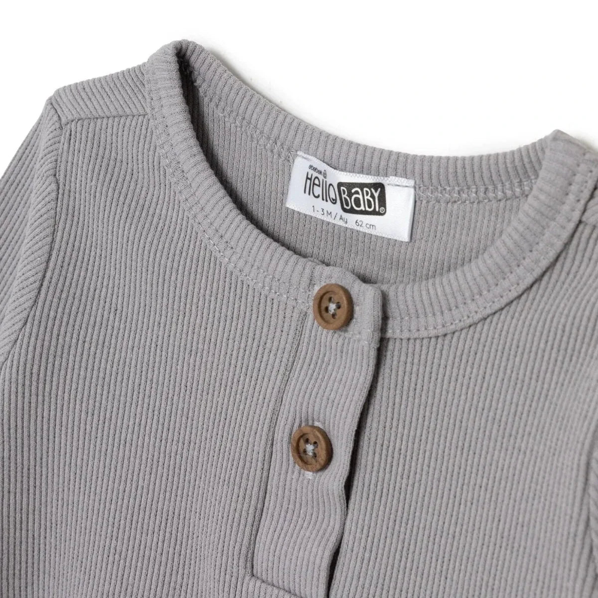 HelloBaby Ribbed Baby Sweatshirt & Leggings Set (1-3 Months to 12 Months) - Grey