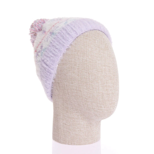 Fonem Fleece-Lined Patterned Knitted Baby Beanie (One Size)