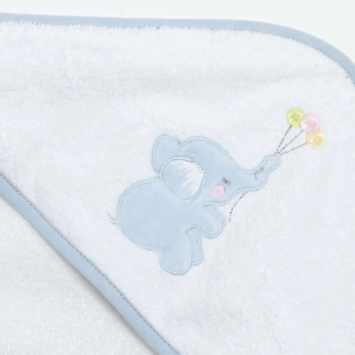 Mollia Elephant Print Baby Bath Towel (75 x 75 cm) - White