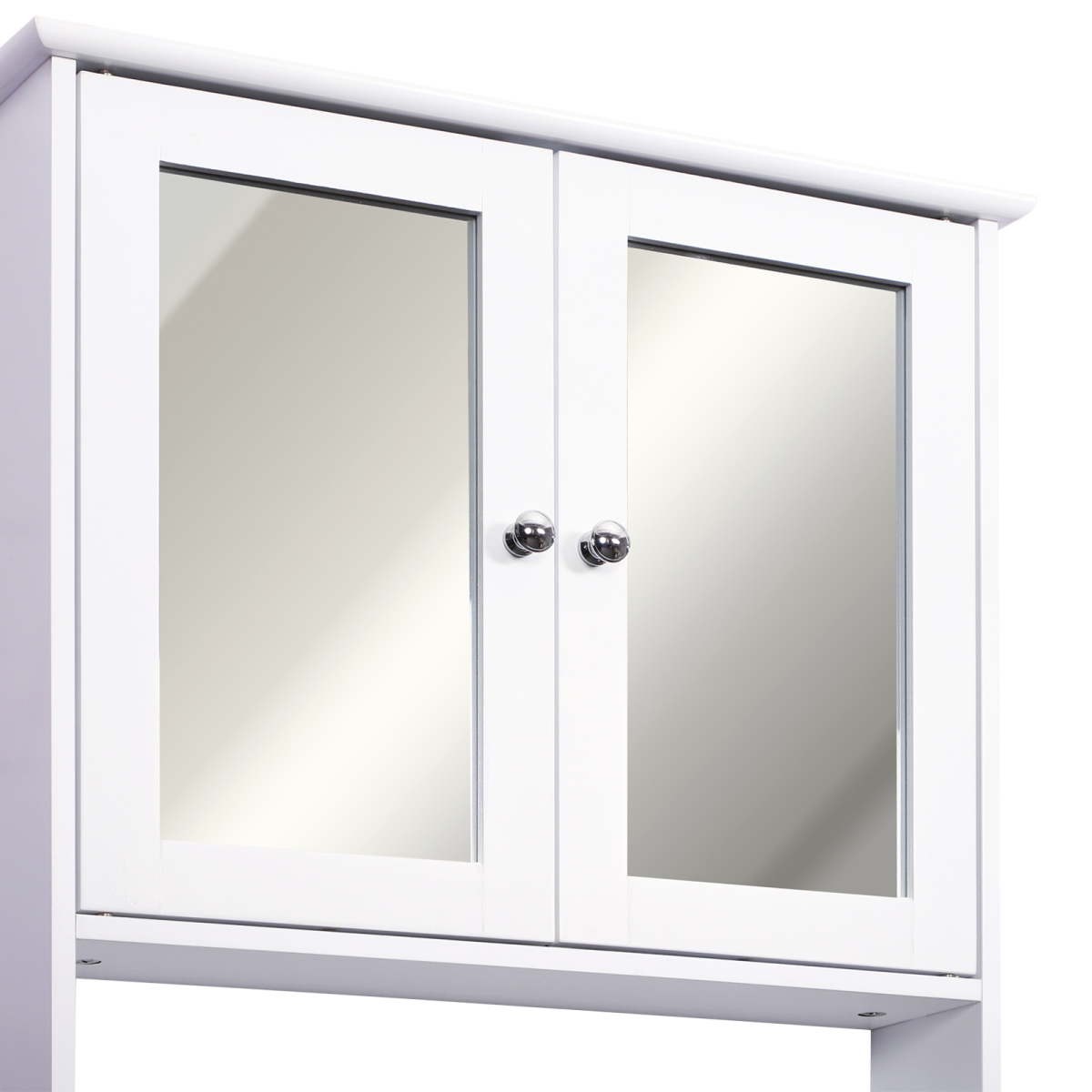 kleankin Wall-mounted Cabinet Mirror Door Bathroom Organiser Living Room White