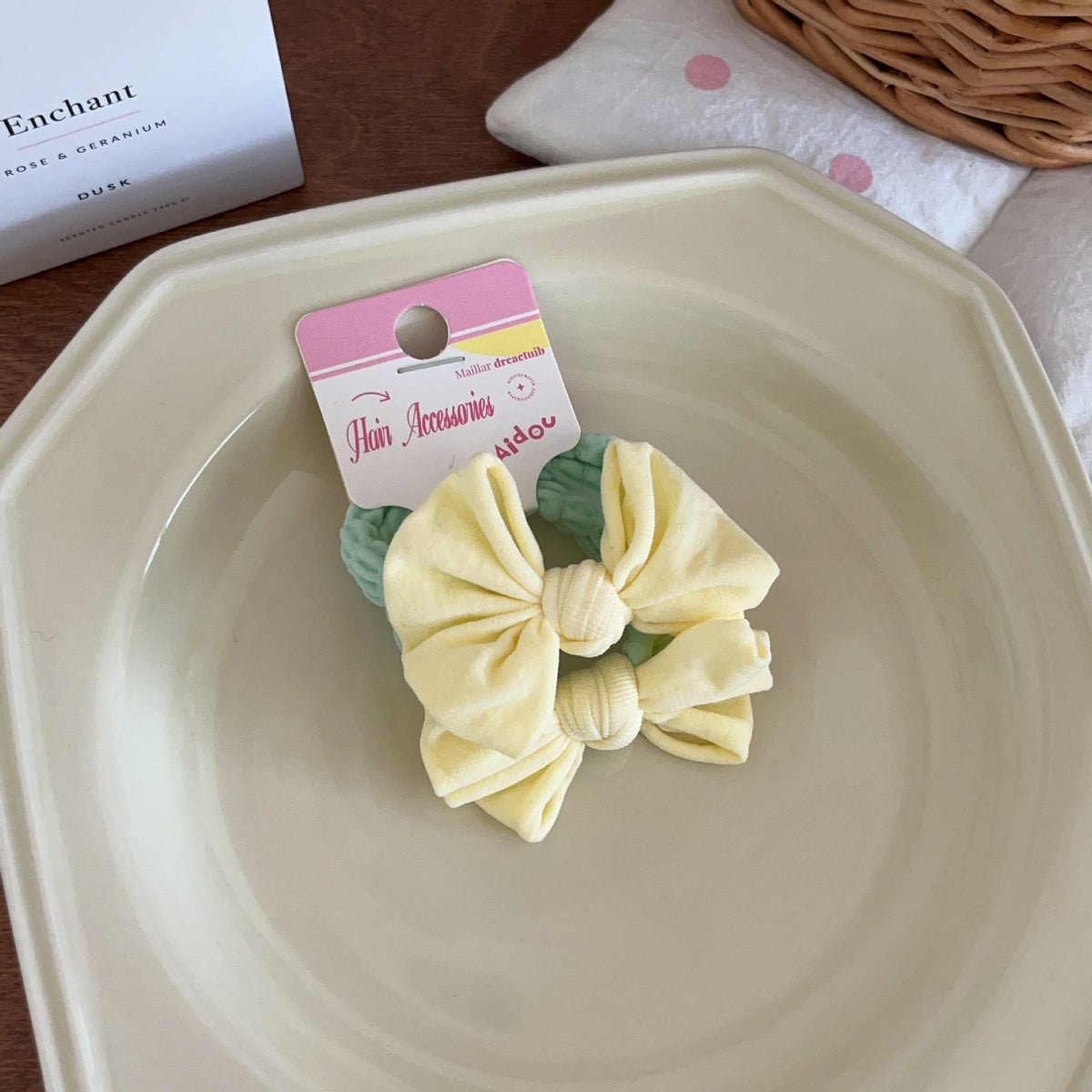 Macaron Bow Towel Ring Hair Rope Does Not Hurt High Elasticity