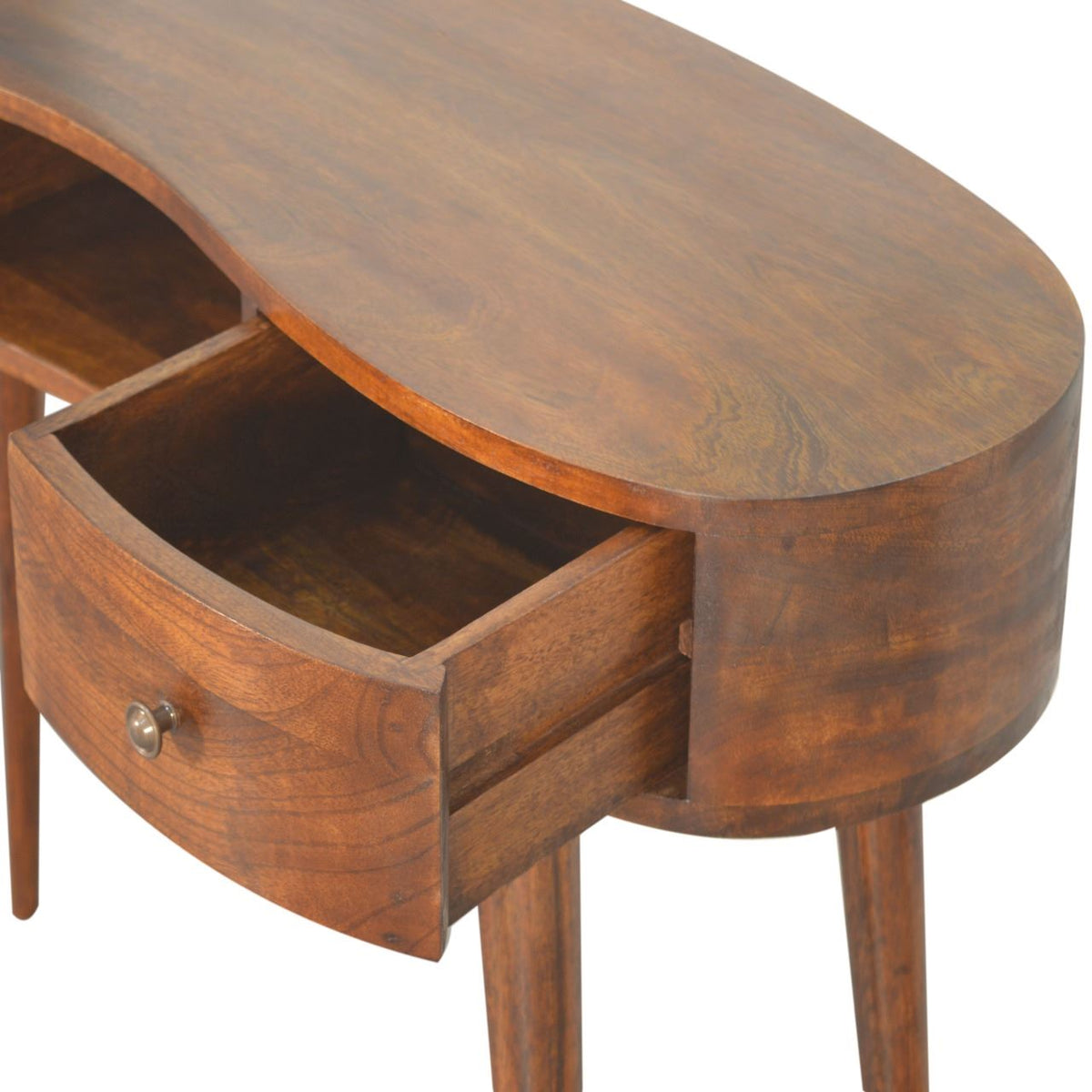 Artisan Chestnut Wave Writing Desk with 2 Drawers