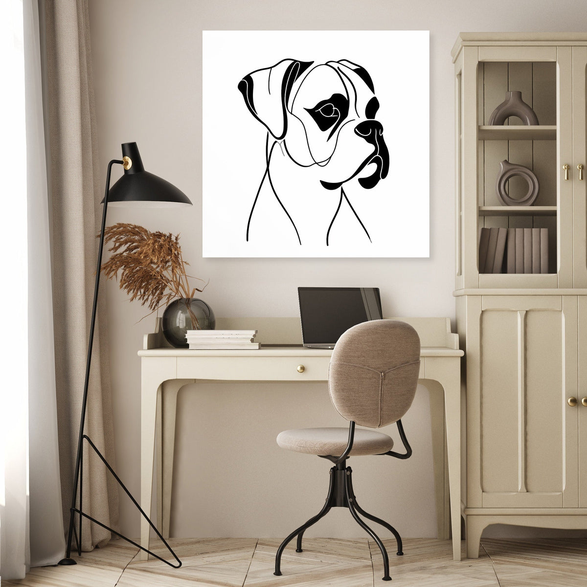 Modern Minimal Boxer Simplified Canvas