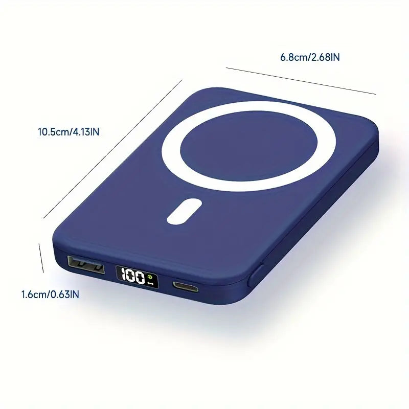 10000mAh Magnetic Wireless Power Bank | 22.5W PD Fast Charging Slim Portable Charger with LED Display for iPhone 15/14/13/12/11 Pro Max & Samsung