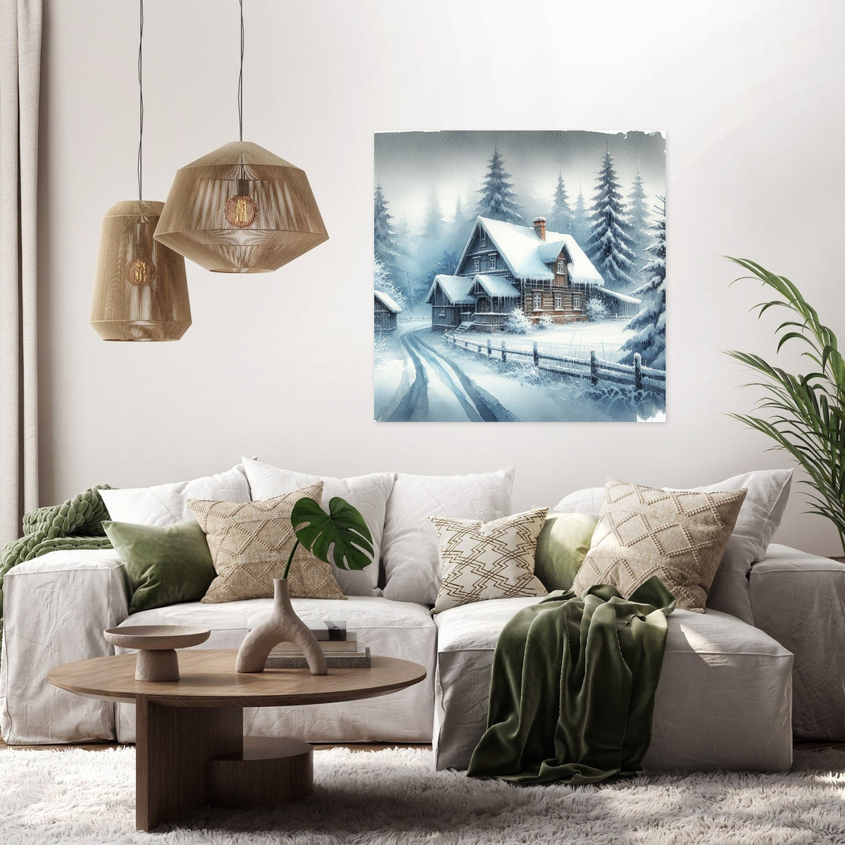 Winter Solitude Watercolour Canvas