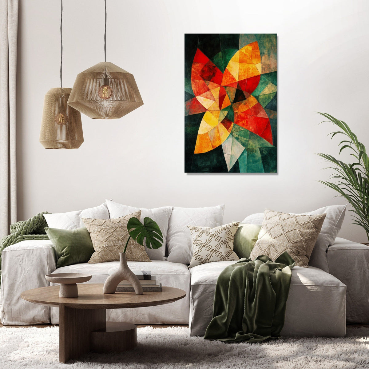 Geometric Flora Canvas