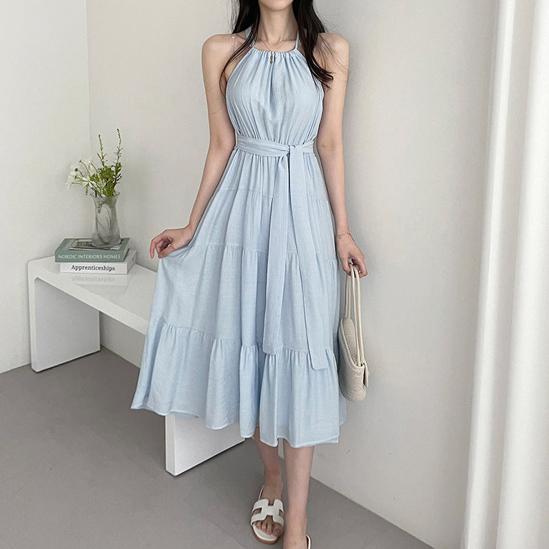 Fashion Halter Mid-length Dress Women