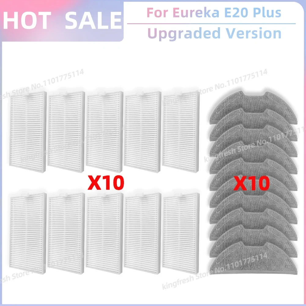 Fit For Eureka E20 Plus Vacuum Replacement Parts Side Brush Hepa Filter Mop Cloth Accessories