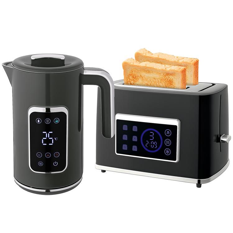 Touch Screen Kettle and Toaster Set - Grey
