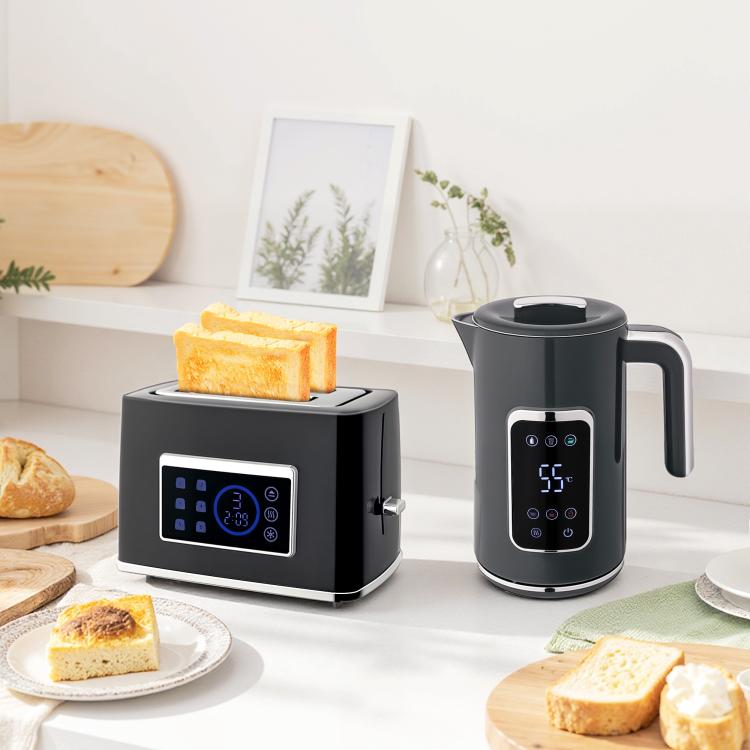 Touch Screen Kettle and Toaster Set - Grey