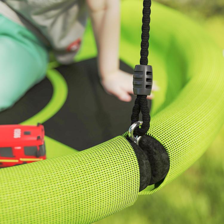 100cm Diameter Nest Seat for Kids with Height Adjustable Hanging Ropes for Outdoor, Playground, Garden, Green