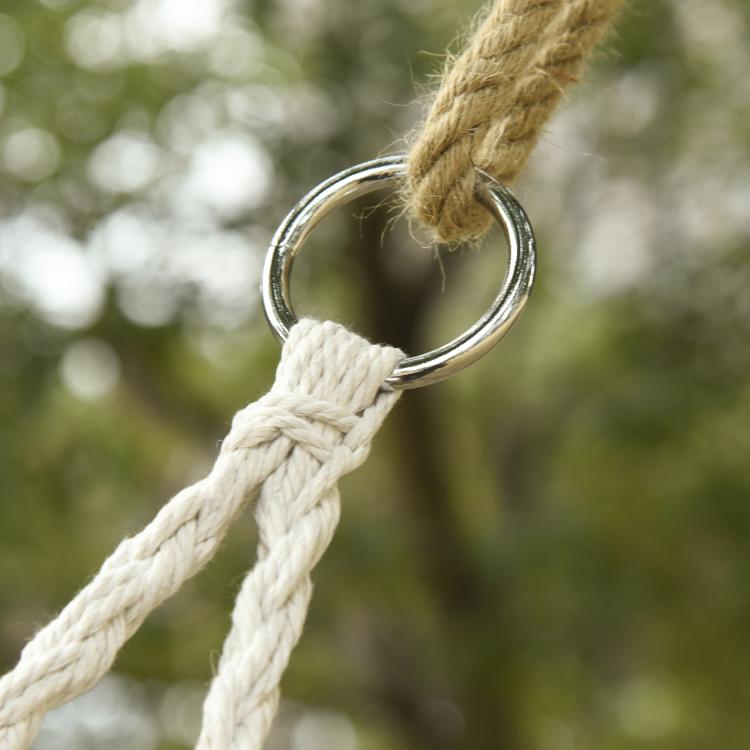 Two-Seater Boho Macrame Hammock Swing - Cream White